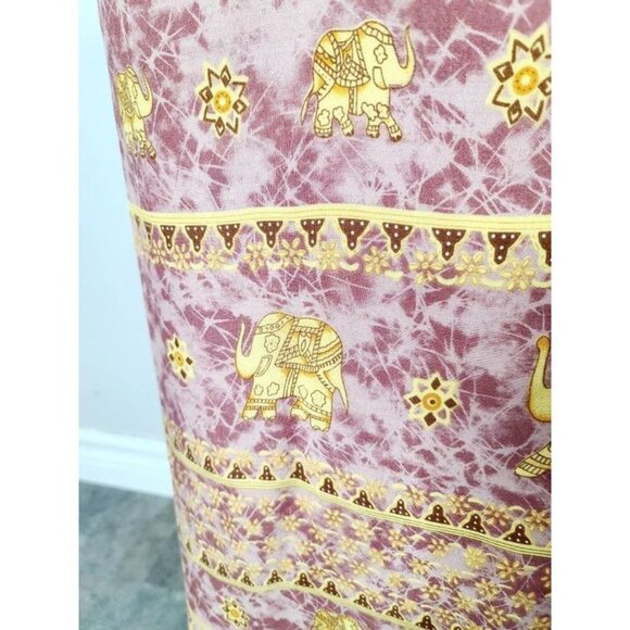 Vintage Elephant Print Set, 90s Wrap Skirt and Top, Elephant Print, Boho Set - Picture 9 of 10